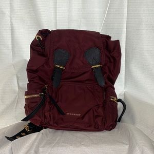 Burberry Burgundy Nylon Backpack